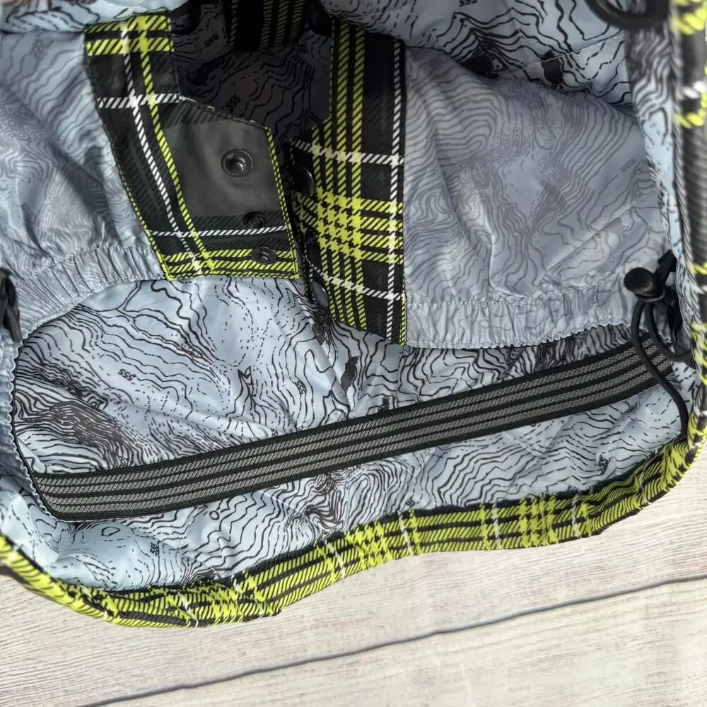 Triple Nickel 555 Plaid Snowboard‎ Jacket Youth Boys 14 Black Yellow White